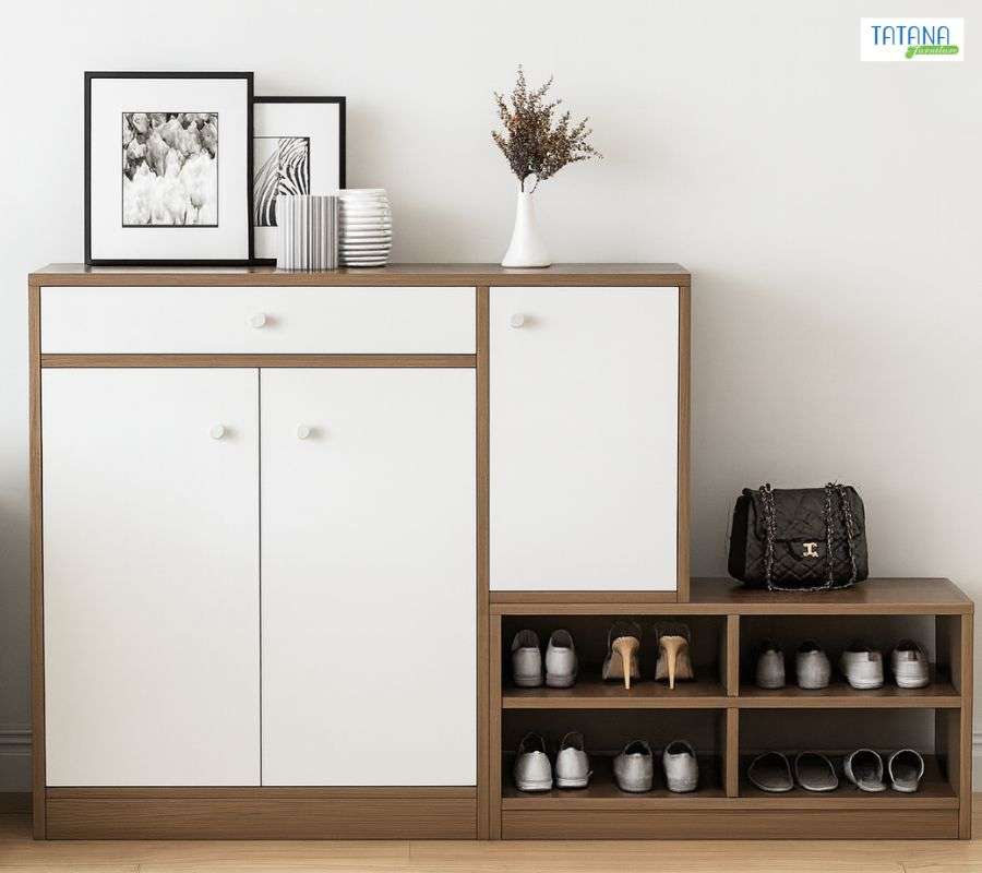 Thiết kế tủ giày gỗ hiện tại, đa năng