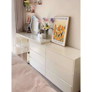 Bàn Làm Việc, Bàn Trang Điểm Kèm Tủ Đồ 6 Ngăn BLV020