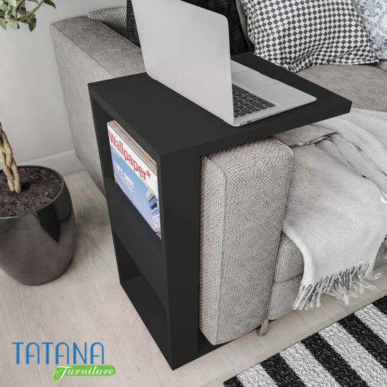 Kệ Sách Kết Hợp Bàn Gỗ MDF Kẹp Sofa KS037