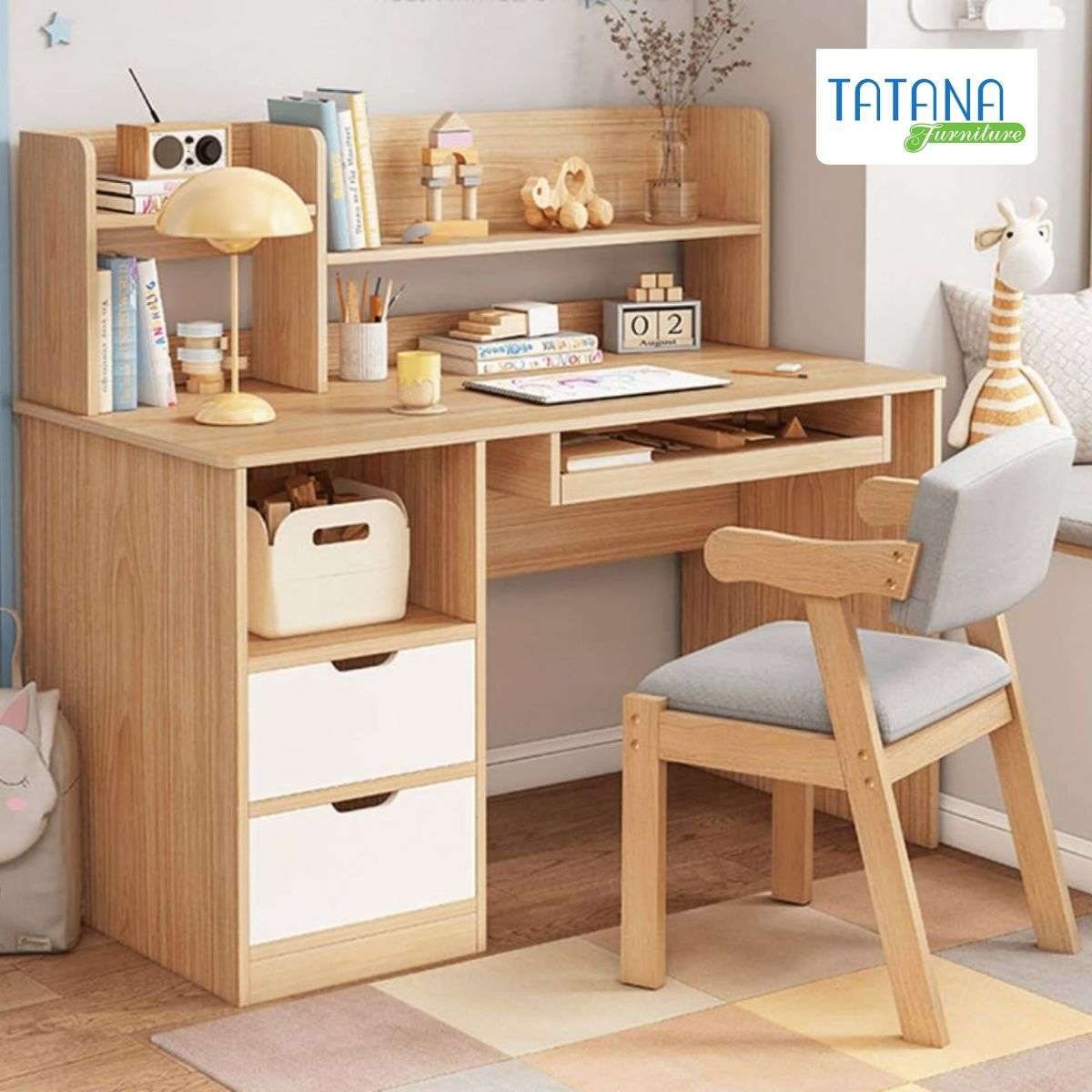 bàn học có giá sách đi kèm