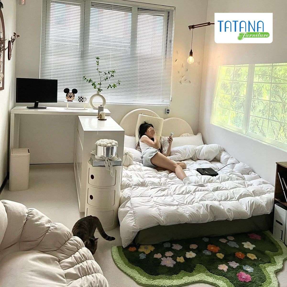 Kết hợp phụ kiện chăn ga gối hài hòa với màu giường ngủ