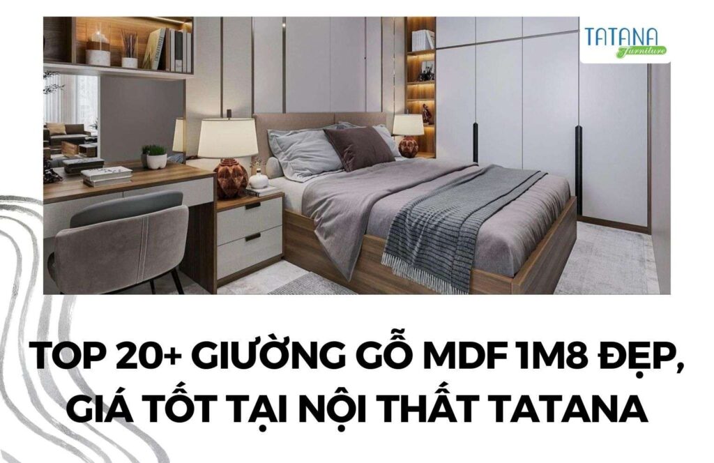 giường gỗ mdf 1m8
