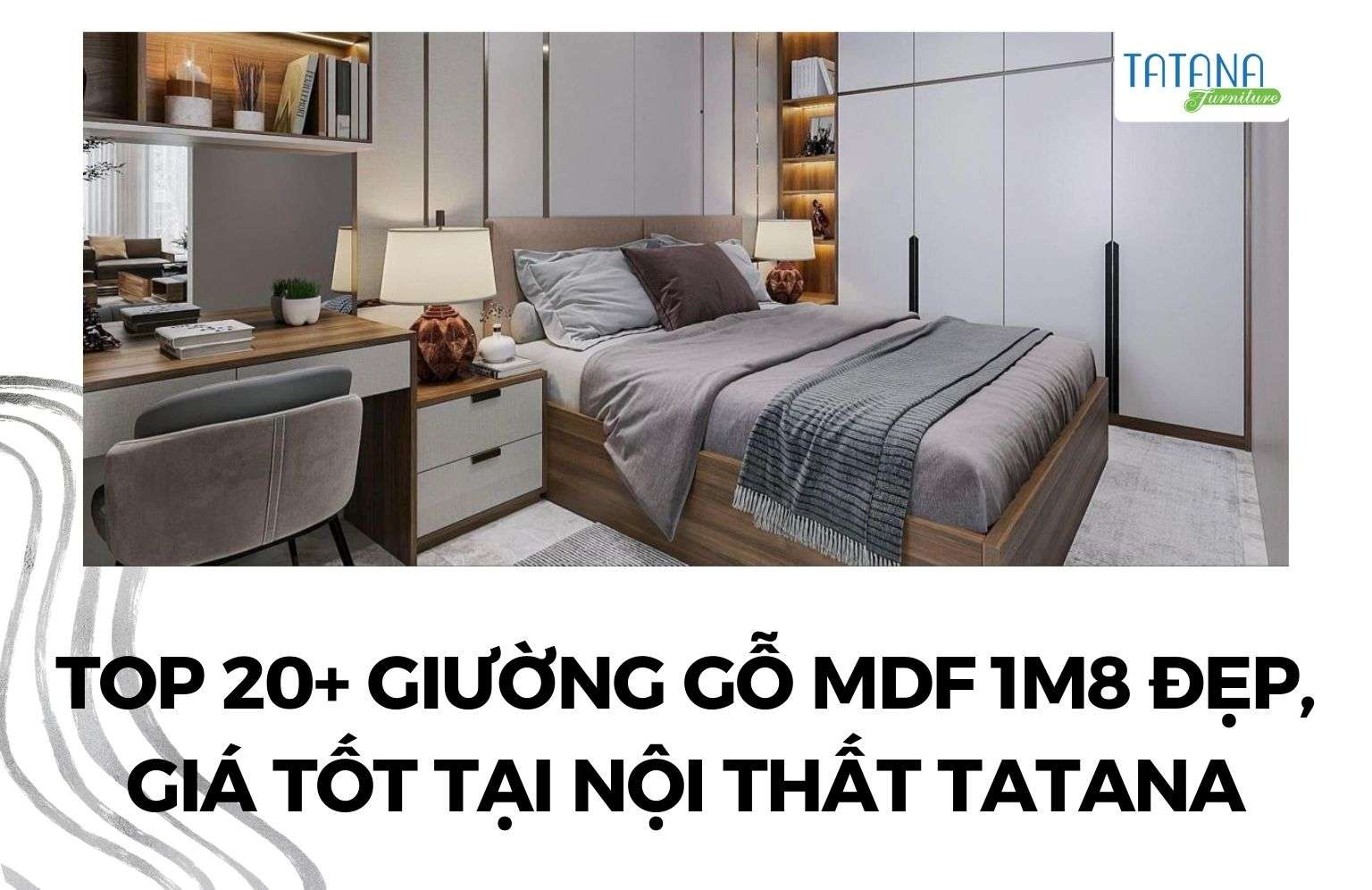 giường gỗ mdf 1m8