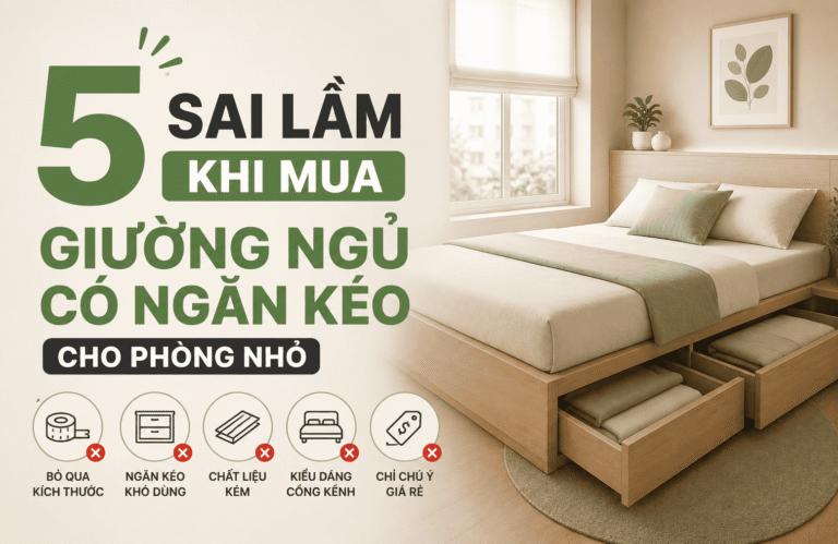 5 sai lầm khi mua giường ngủ có ngăn kéo cho phòng nhỏ