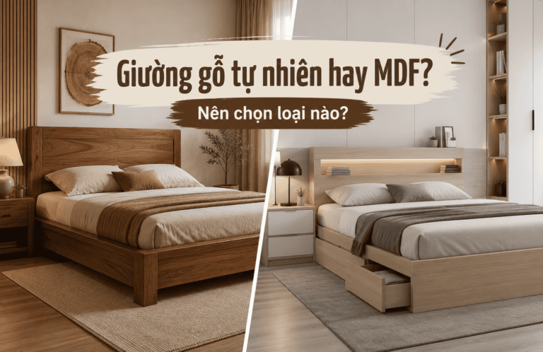 Nên chọn giường gỗ tự nhiên hay giường MDF? So sánh chi tiết