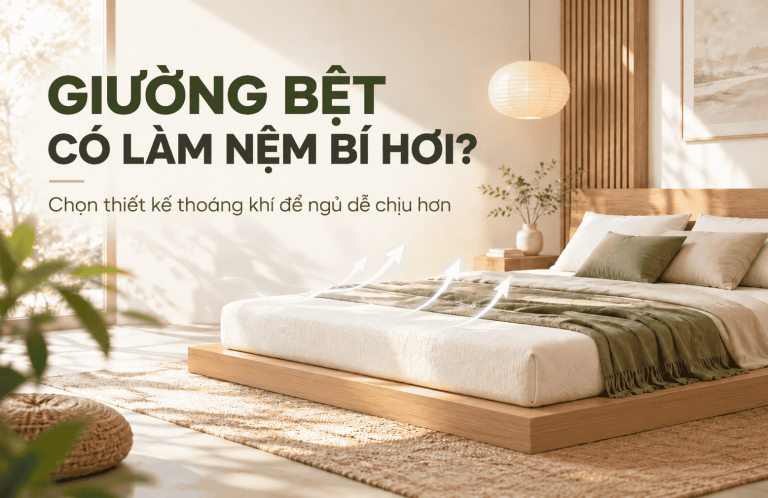Giường bệt có làm nệm bị bí hơi không? Cách dùng nệm khô thoáng